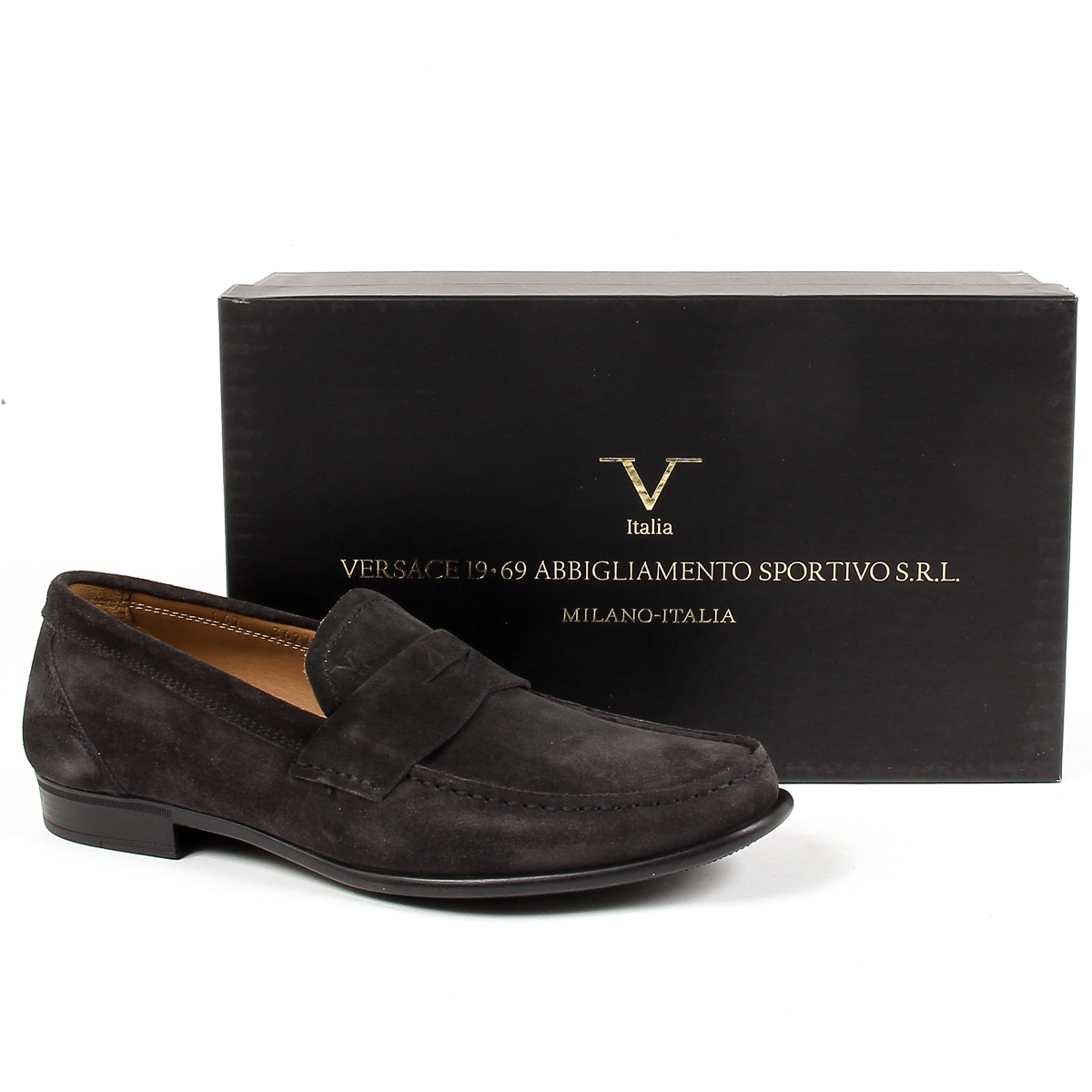 Mocasines V 1969 Italia para hombre, gris oscuro, LEONARDO