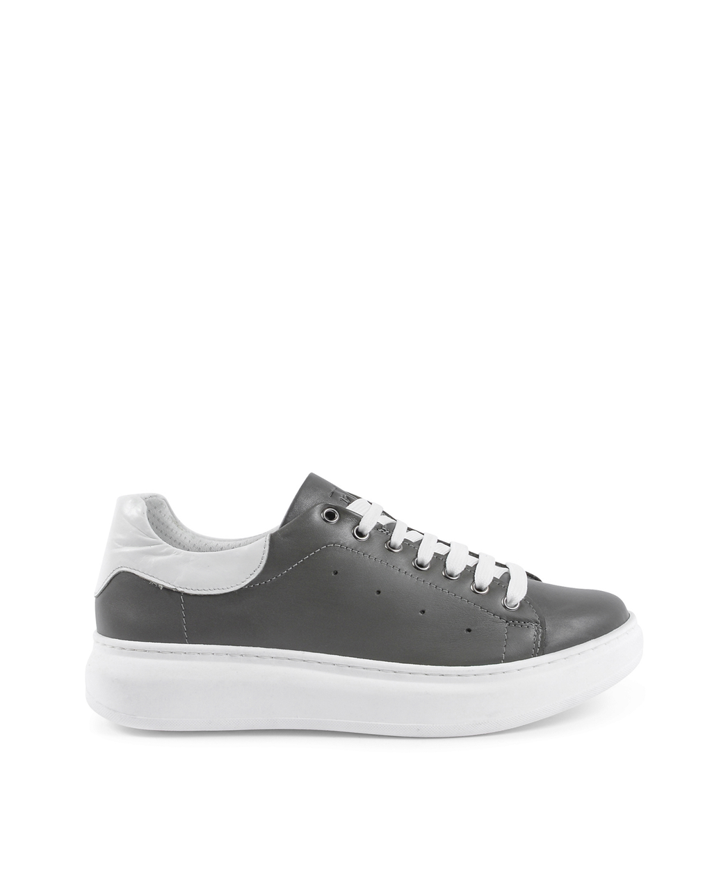 19V69 Italia Mens Sneaker Grey White 720 PELLE GRIGIO PELLE BIANCO