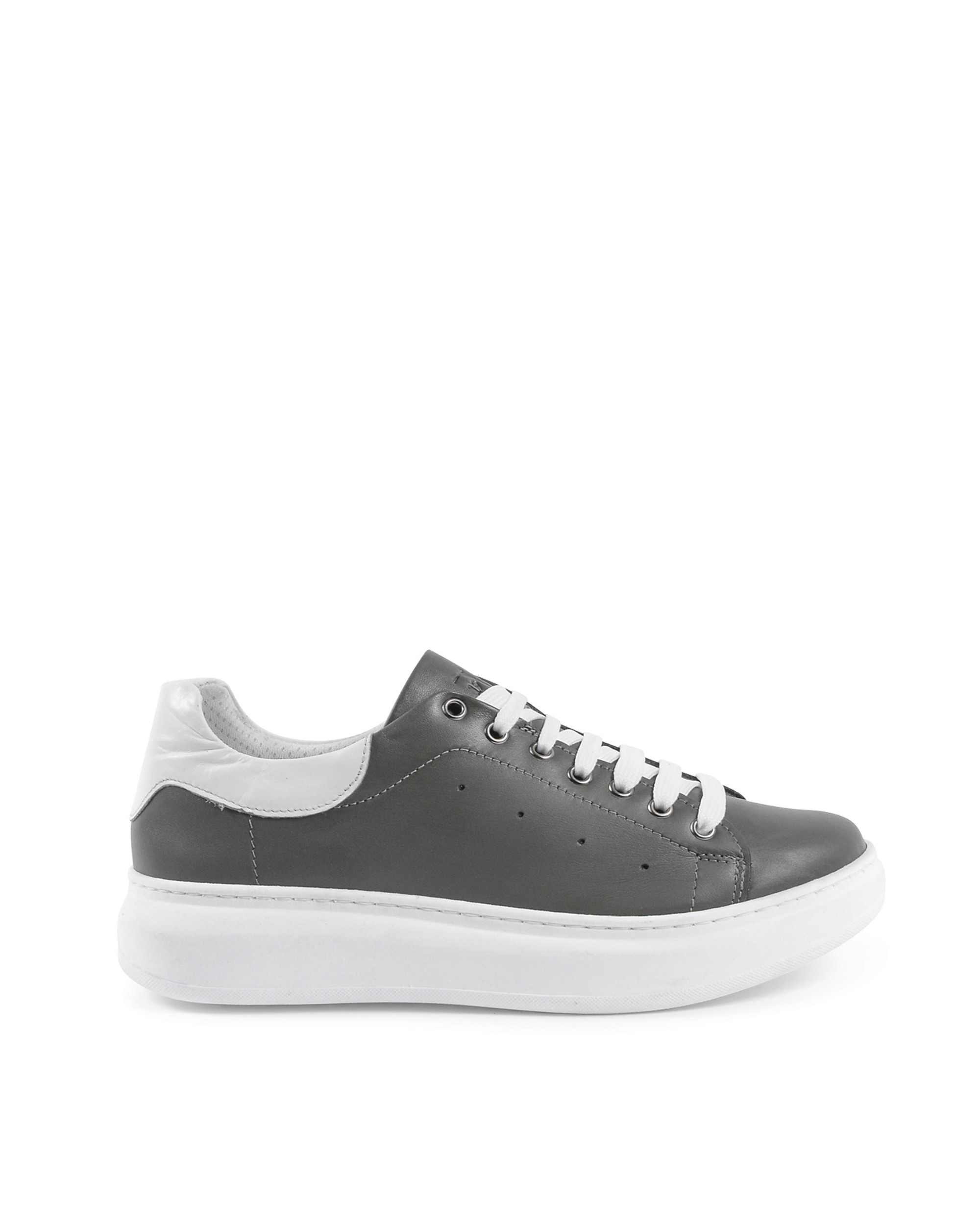 19V69 Italia Mens Sneaker Grey White 720 PELLE GRIGIO PELLE BIANCO