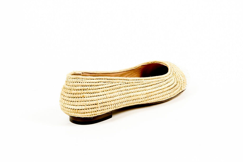 Bailarina de mujer Robert Clergerie Paris GINO TRAME BLANC PAILLE NATURELLE D