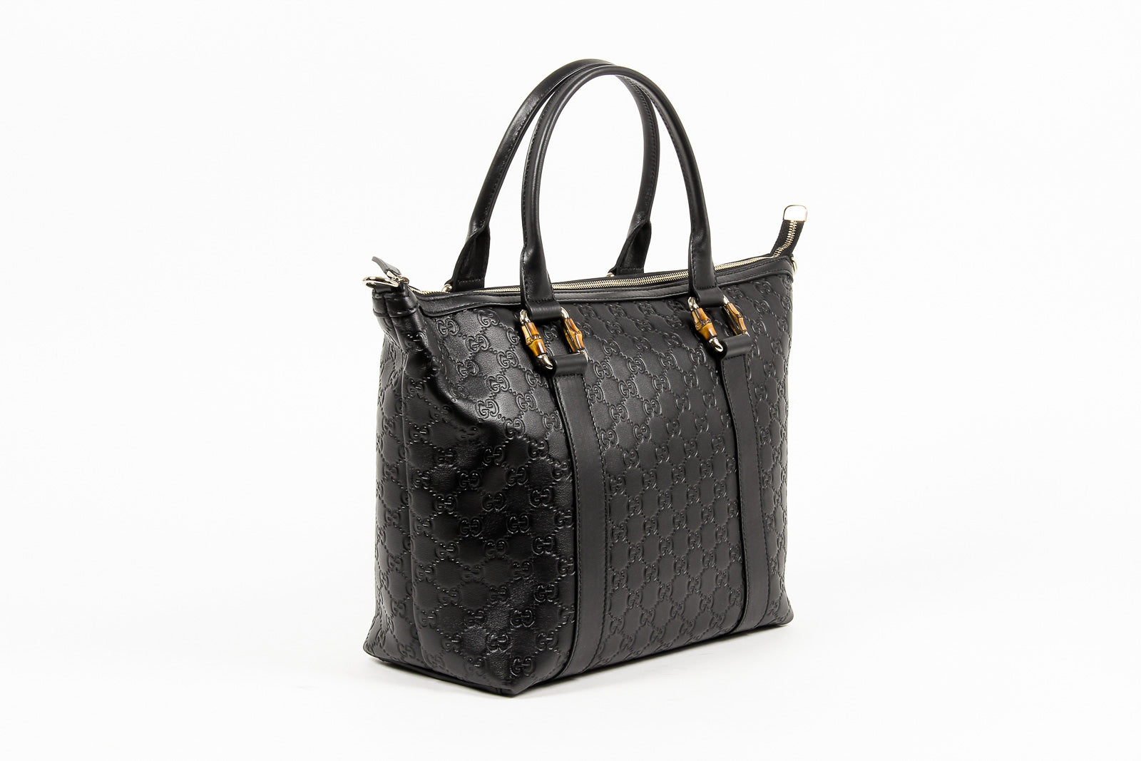 Bolso de mano Gucci de piel de bambú con GG Guccissima para mujer