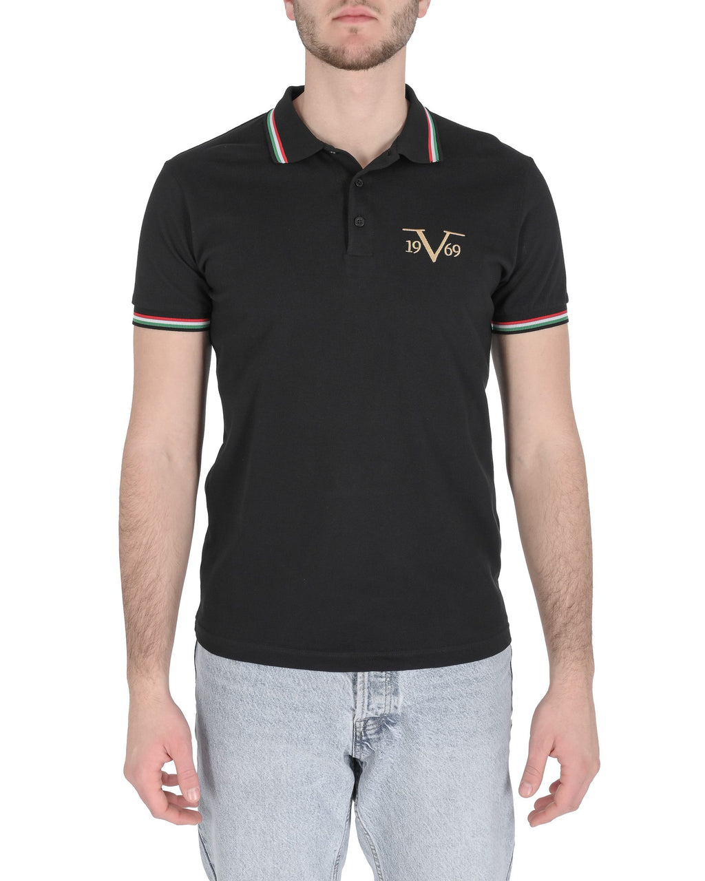 19V69 Italia Polo para hombre OLAF NEGRO