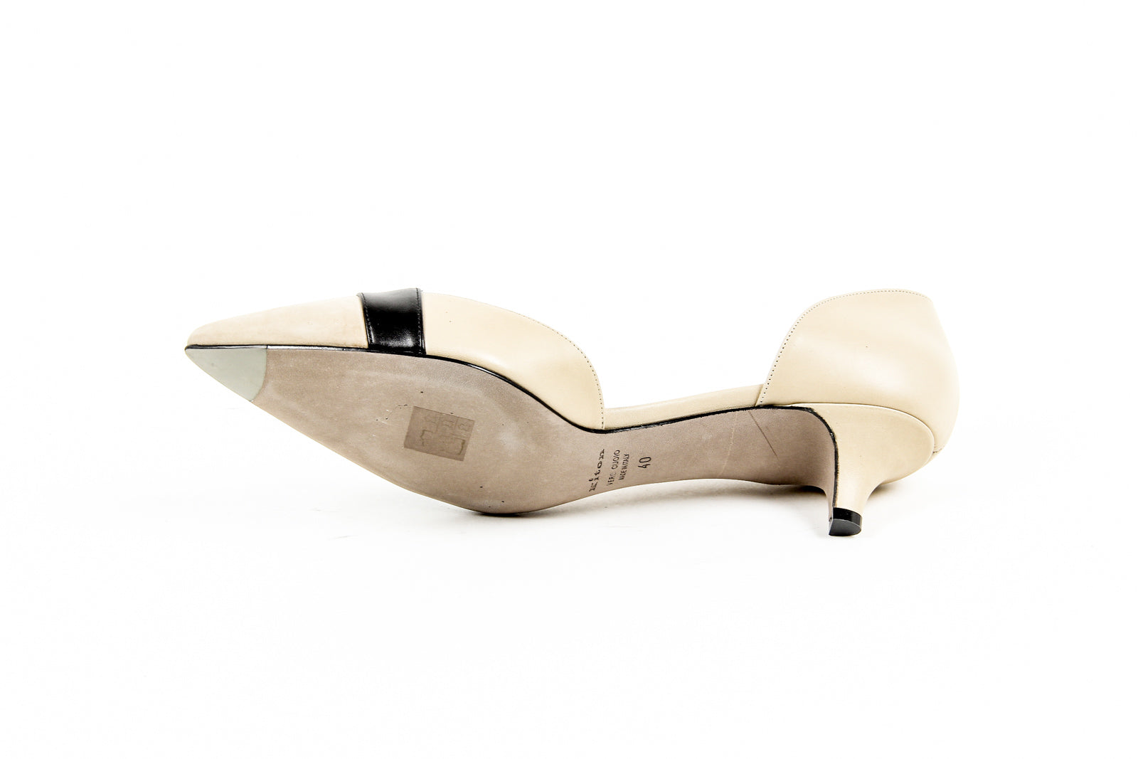 Kiton - Zapatos de salón abiertos para mujer D39809 VIP 2199 BEIGE NERO