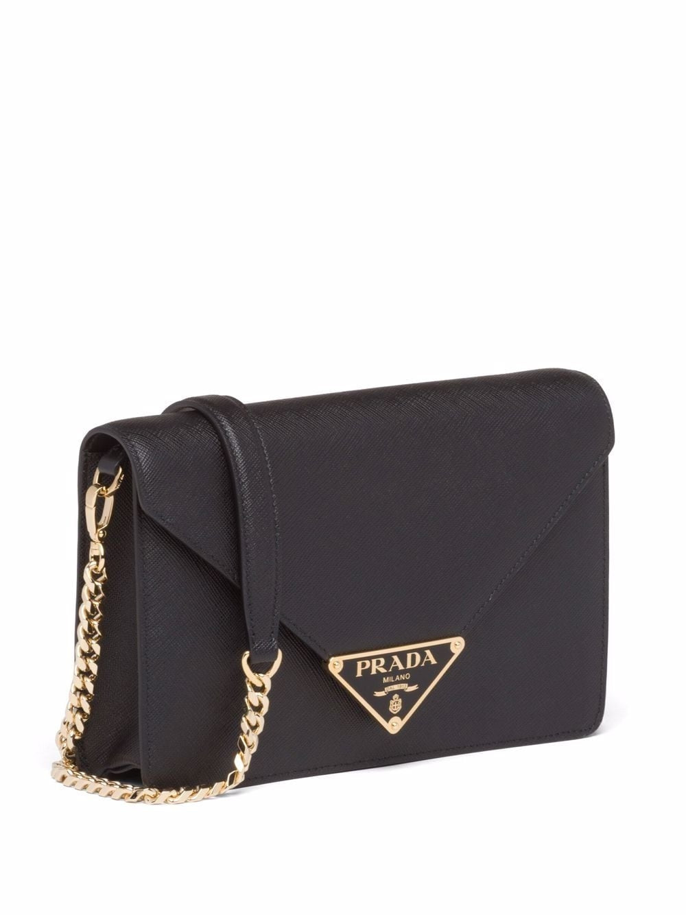 Bolso bandolera Prada de piel Saffiano negro
