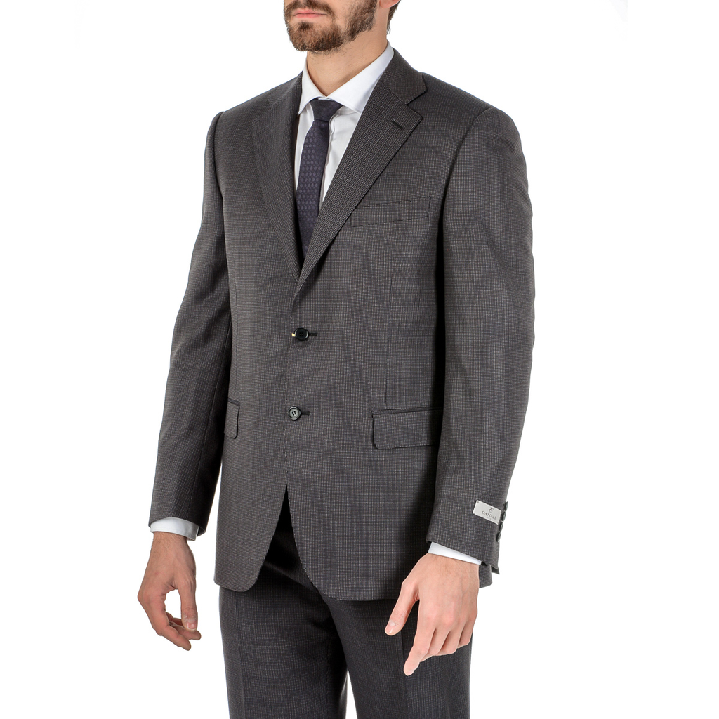 Canali Mens Suit Long Sleeves Dark Grey