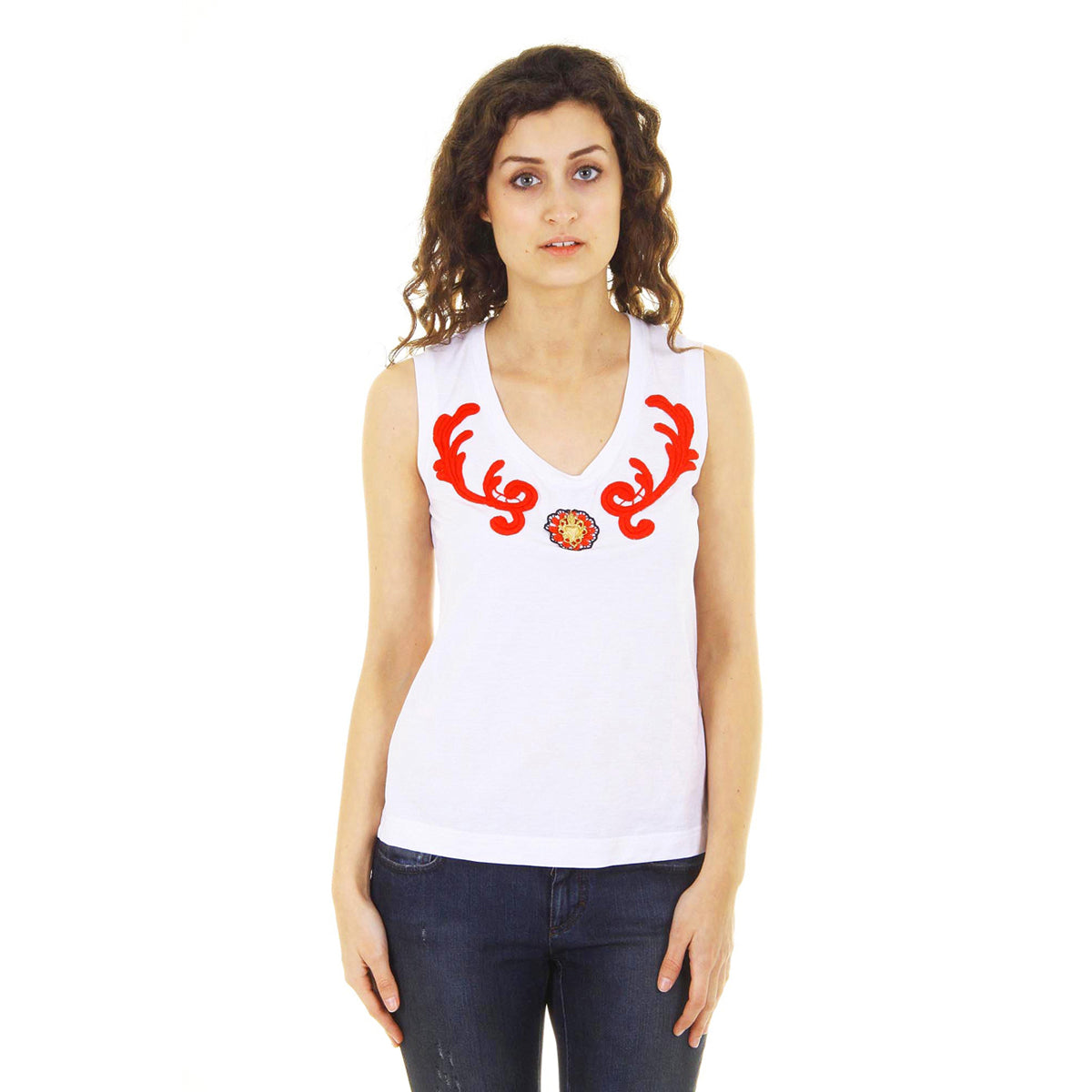 Camiseta sin mangas Dolce & Gabbana para mujer F8G68Z G7DQL W0800