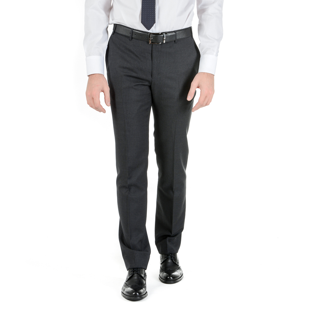 Corneliani Mens Suit Long Sleeves Dark Grey Super 130's