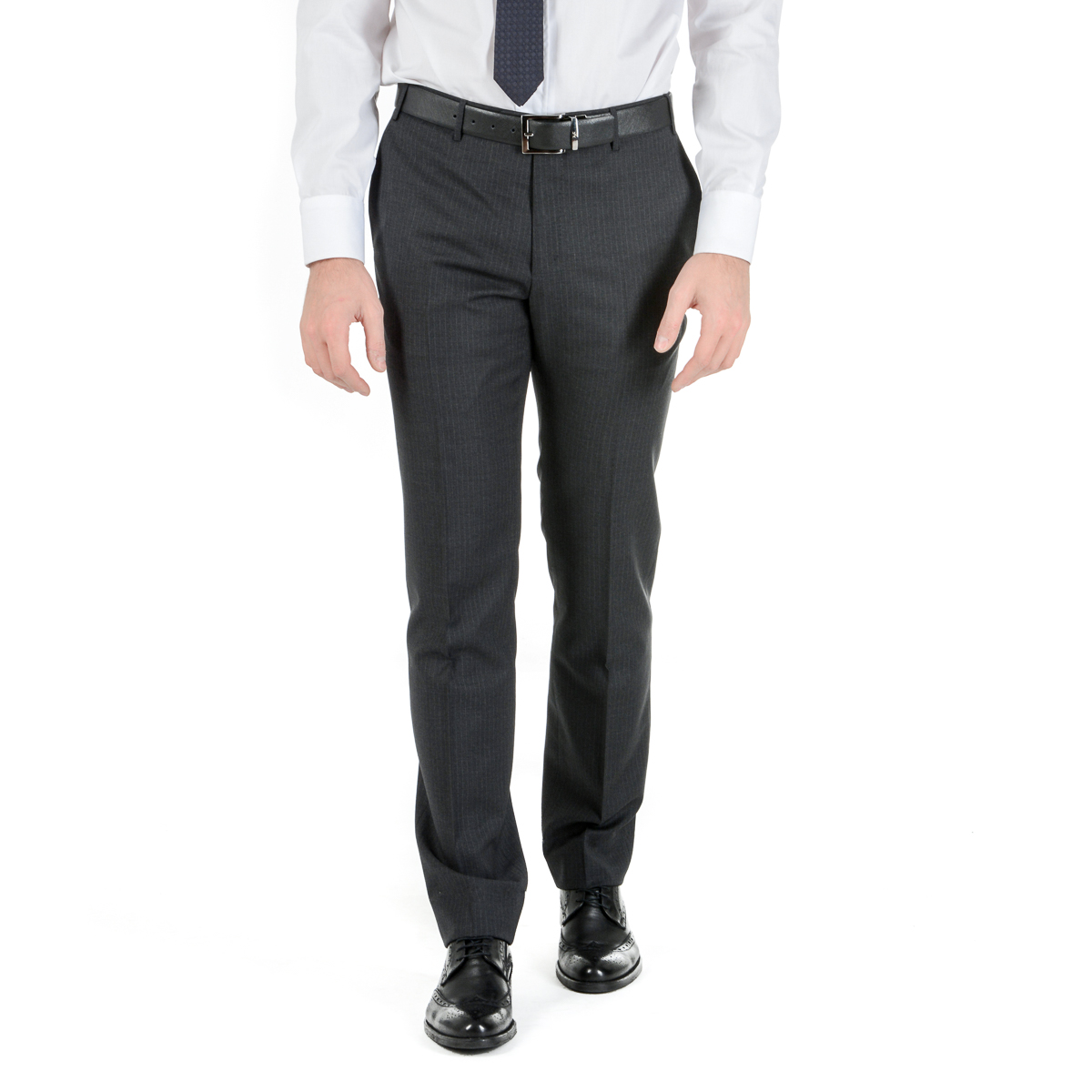 Corneliani Mens Suit Long Sleeves Dark Grey Super 130's