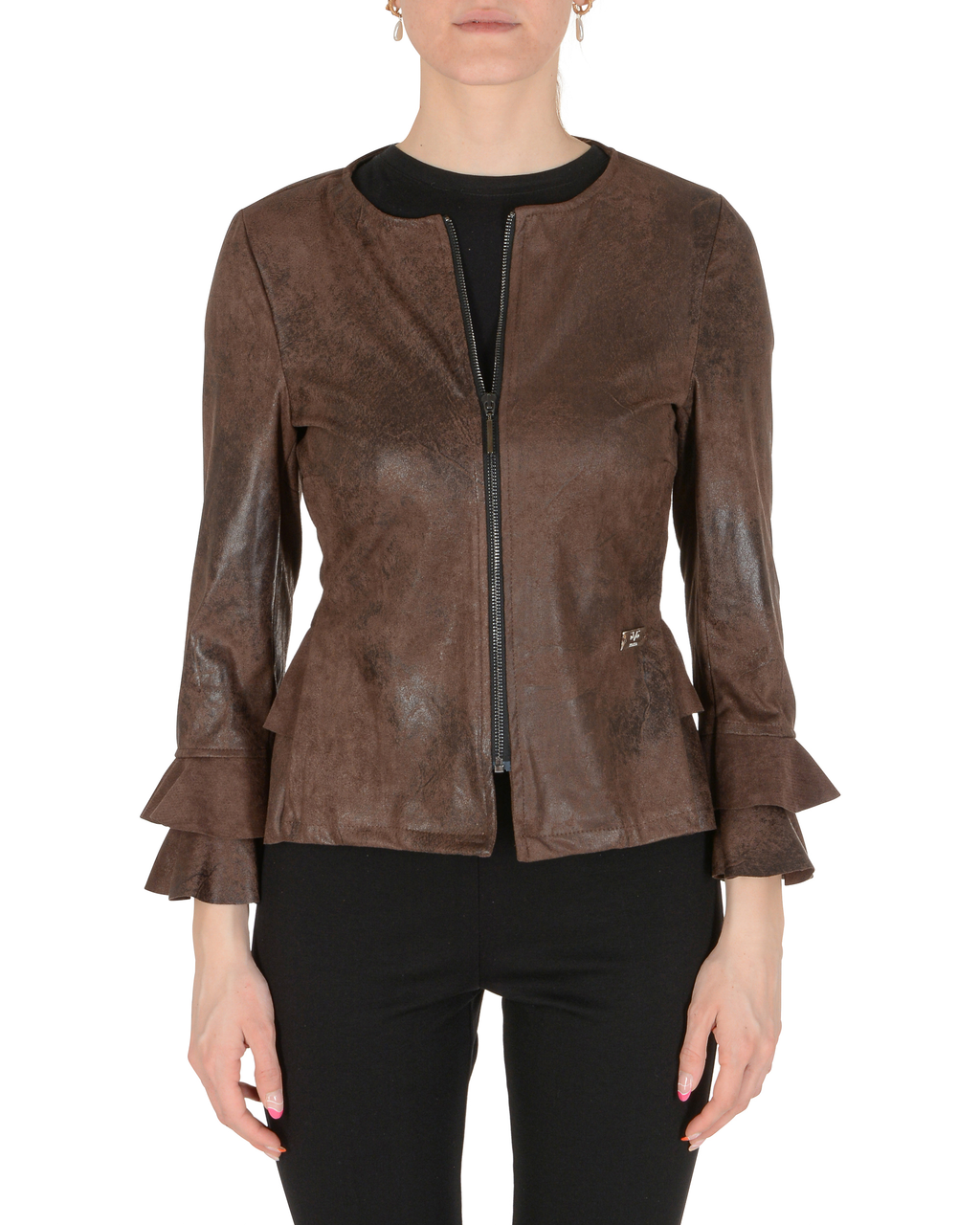 19V69 Italia Chaqueta de mujer Marrón oscuro FIORE MARRÓN OSCURO