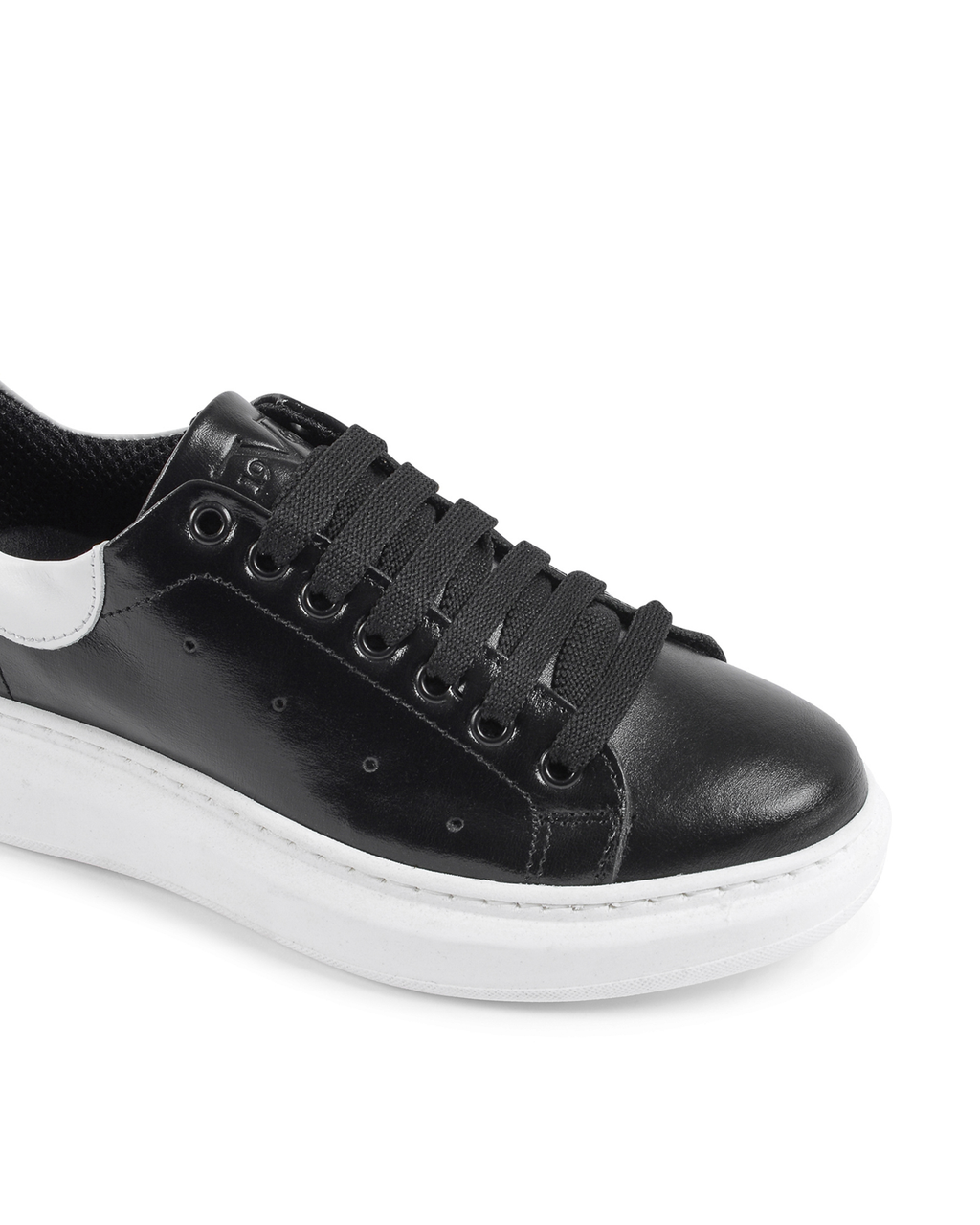 19V69 Italia Womens Sneaker Black White 719 PELLE NERO PELLE BIANCO