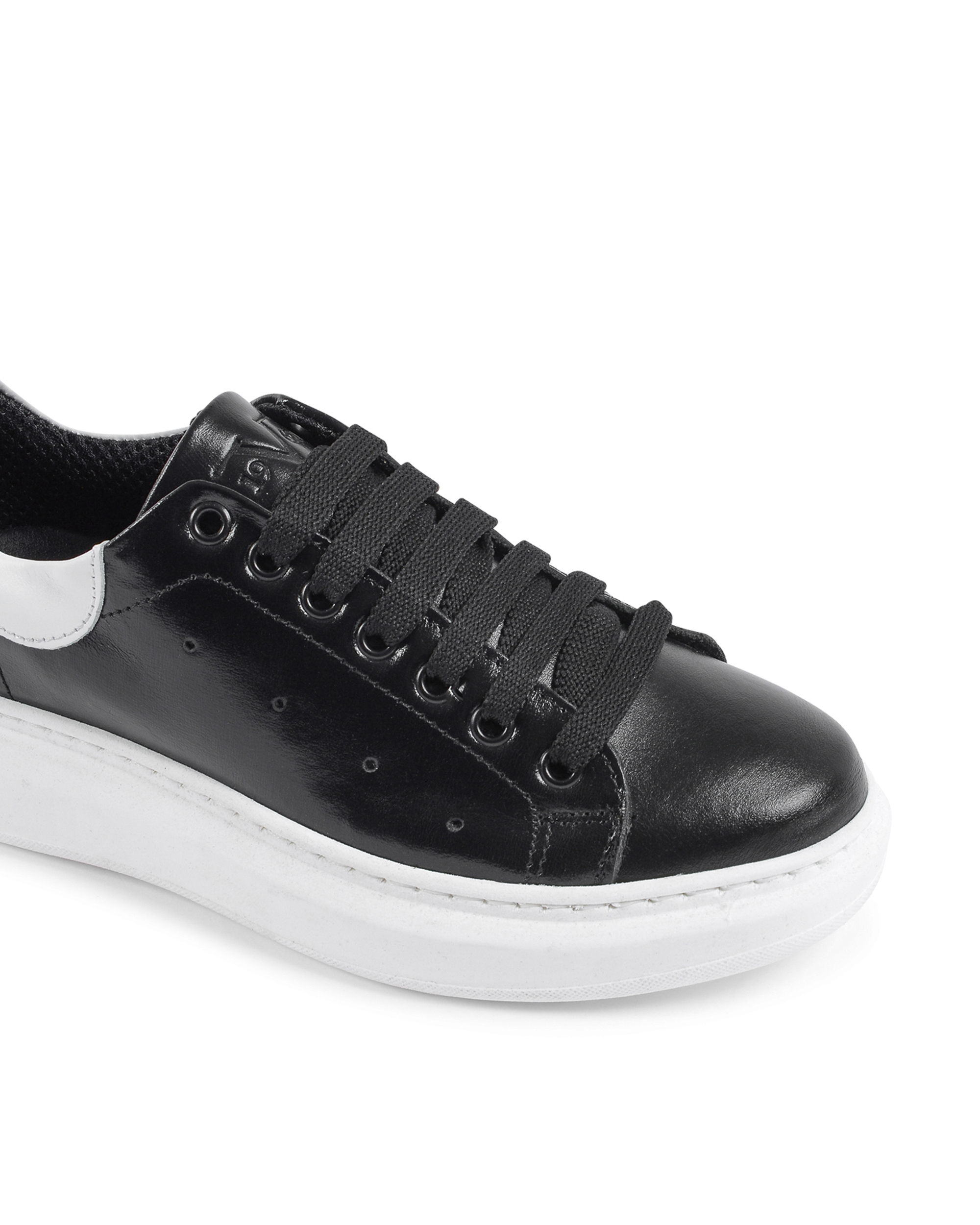 19V69 Italia Womens Sneaker Black White 719 PELLE NERO PELLE BIANCO