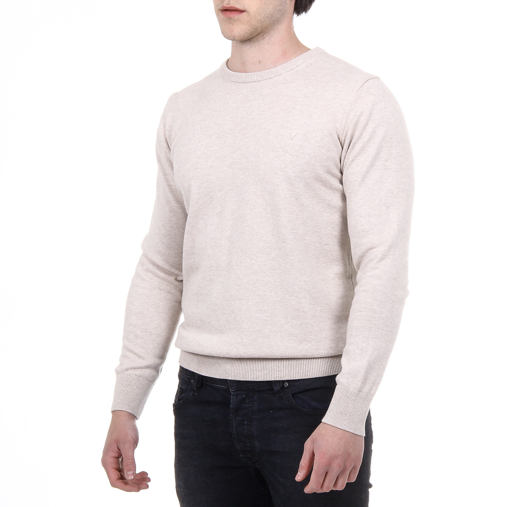 Suéter V 1969 Italia para hombre, manga larga, cuello redondo