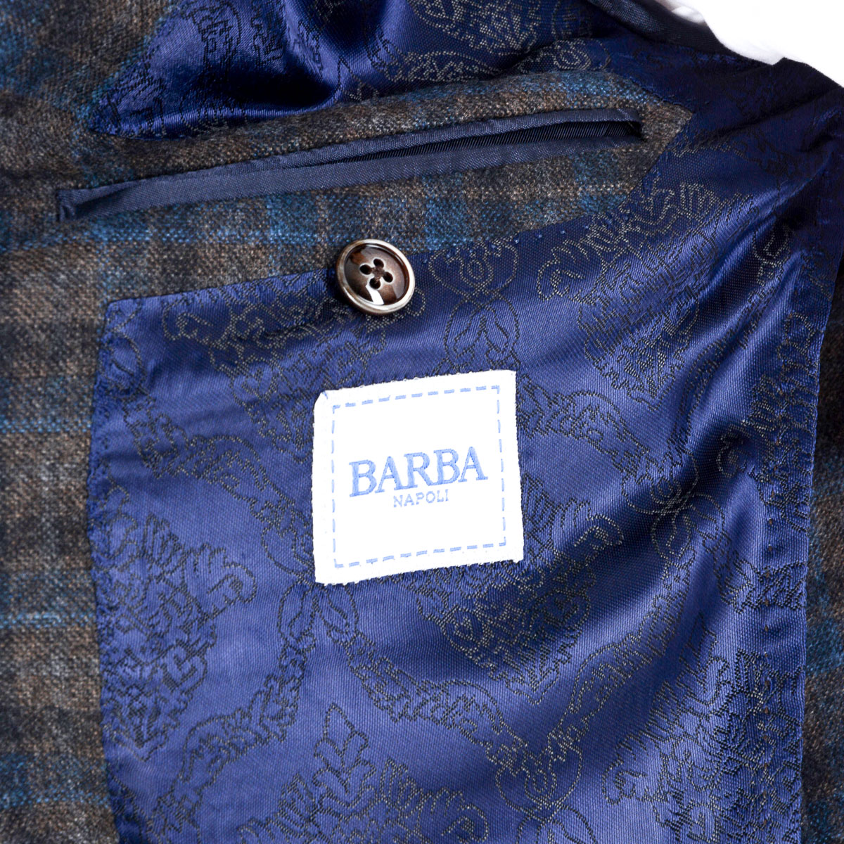 Chaqueta Barba Napoli para hombre de manga larga a cuadros