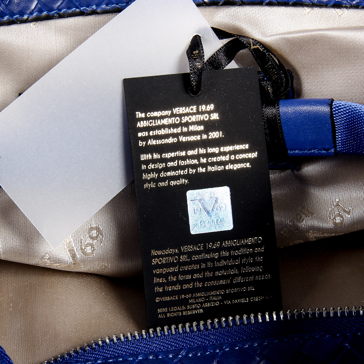 Bolso de mano para hombre V 1969 Italia azul JEFF