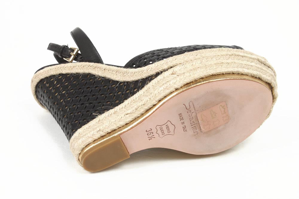 Sandalia alpargata con cuña para mujer Sebastian Milano S6129 BOZZA 6119 VAC+FOD TRAF 7073