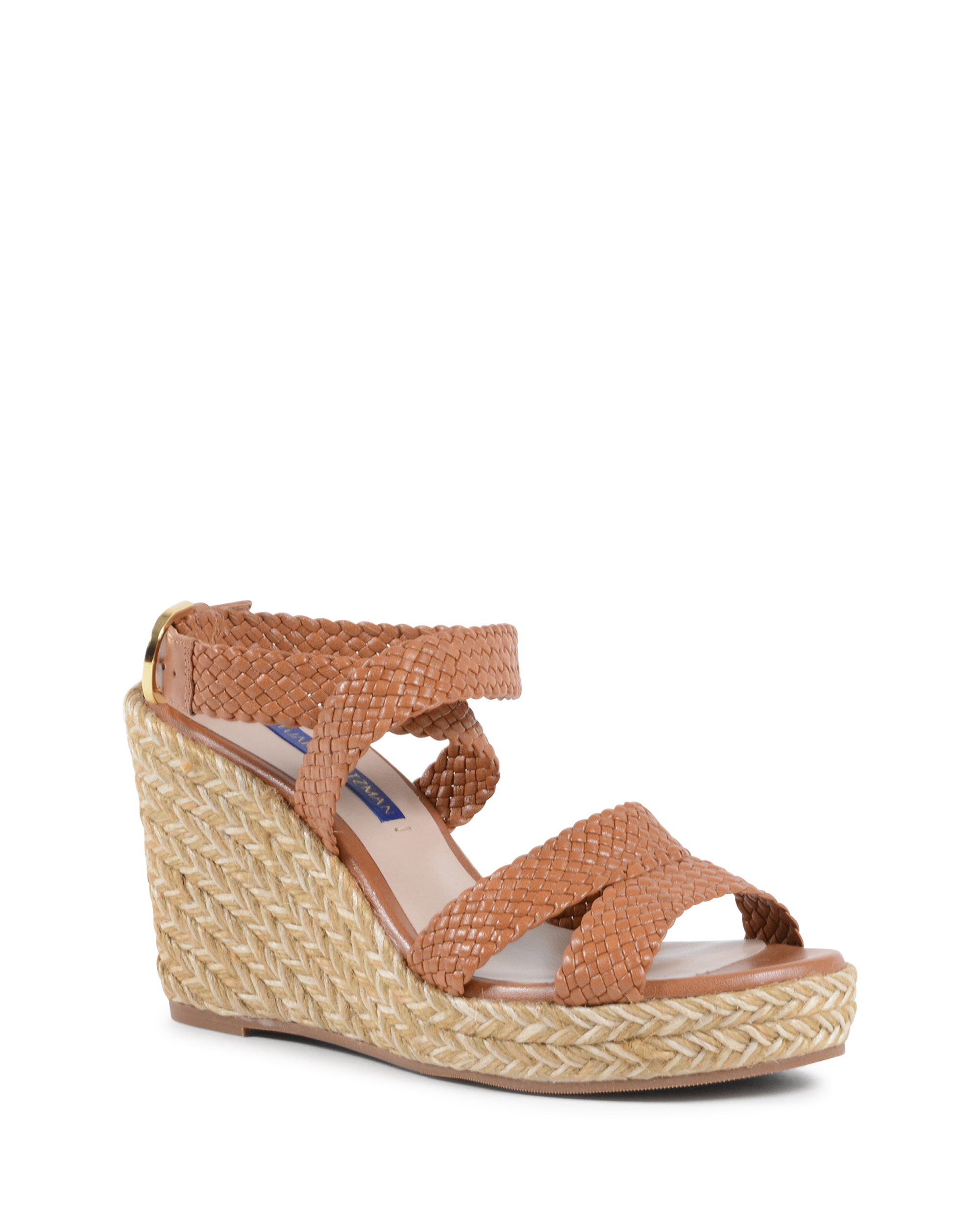 Sandalias de cuña Stuart Weitzman para mujer, color tostado ELSIE 85