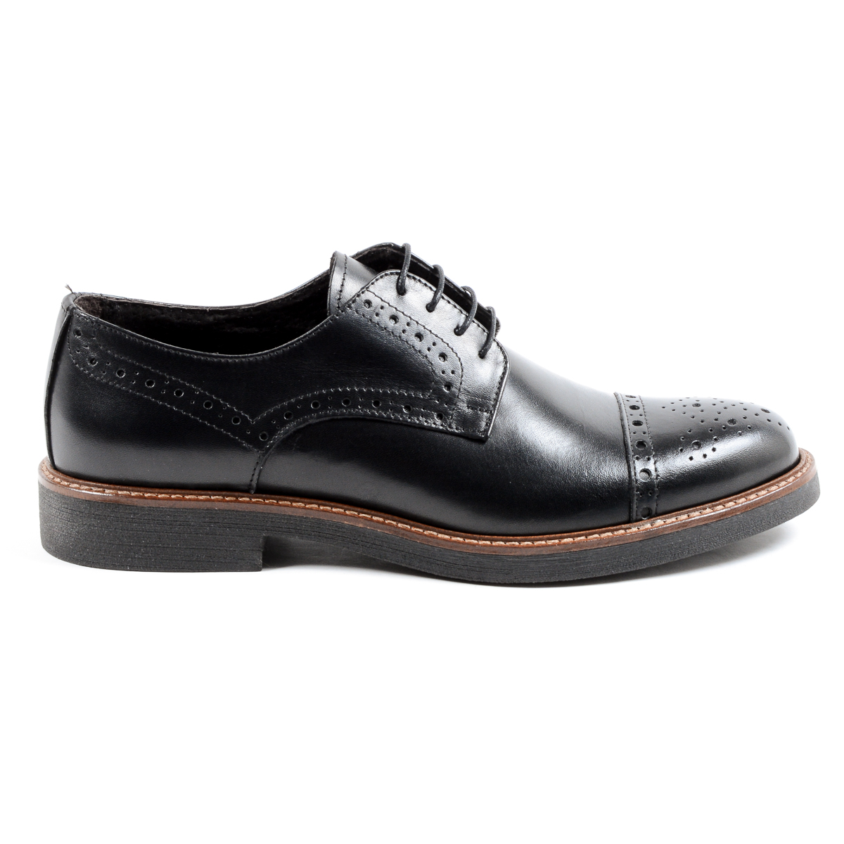 Andrew Charles Mens Brogue Shoe Black LOU