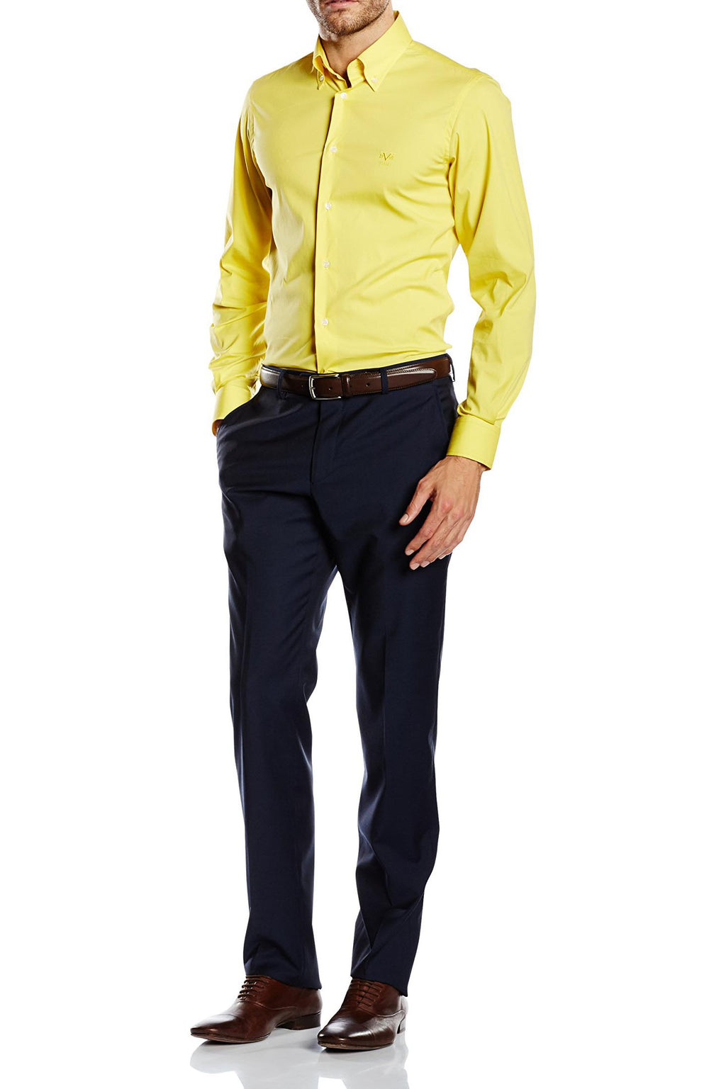 Camisa de cuello abotonado ajustada para hombre V 1969 Italia SBD65