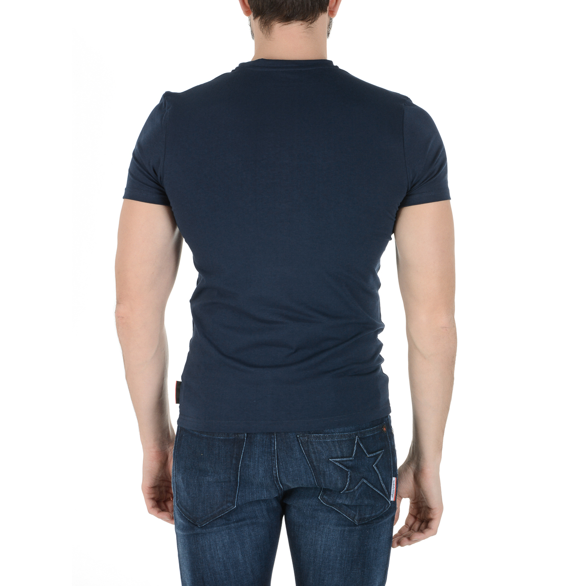 Camiseta Andrew Charles para hombre, manga corta, cuello redondo, azul, KEITA