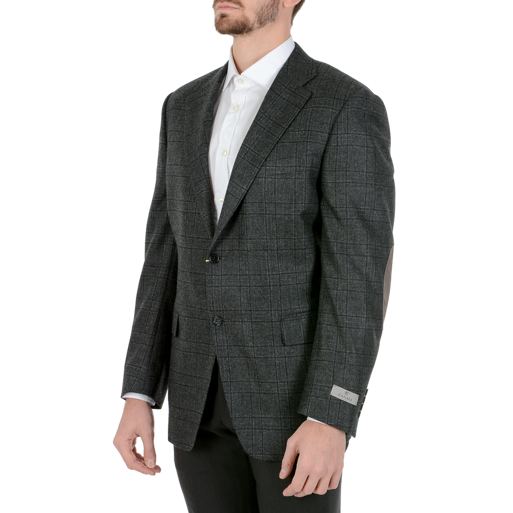Chaqueta Canali para hombre de manga larga gris oscuro