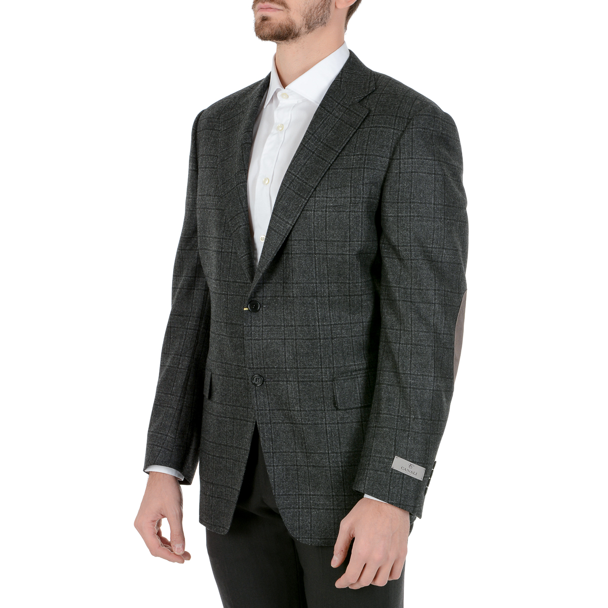 Chaqueta Canali para hombre de manga larga gris oscuro