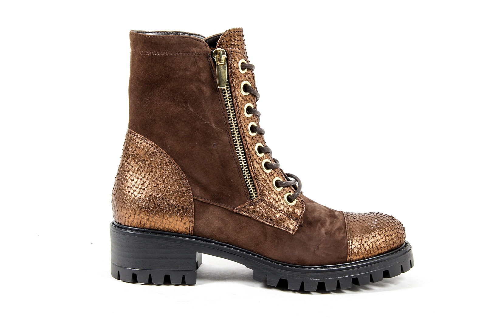V 1969 Italia Womens Short Boot Brown STONE