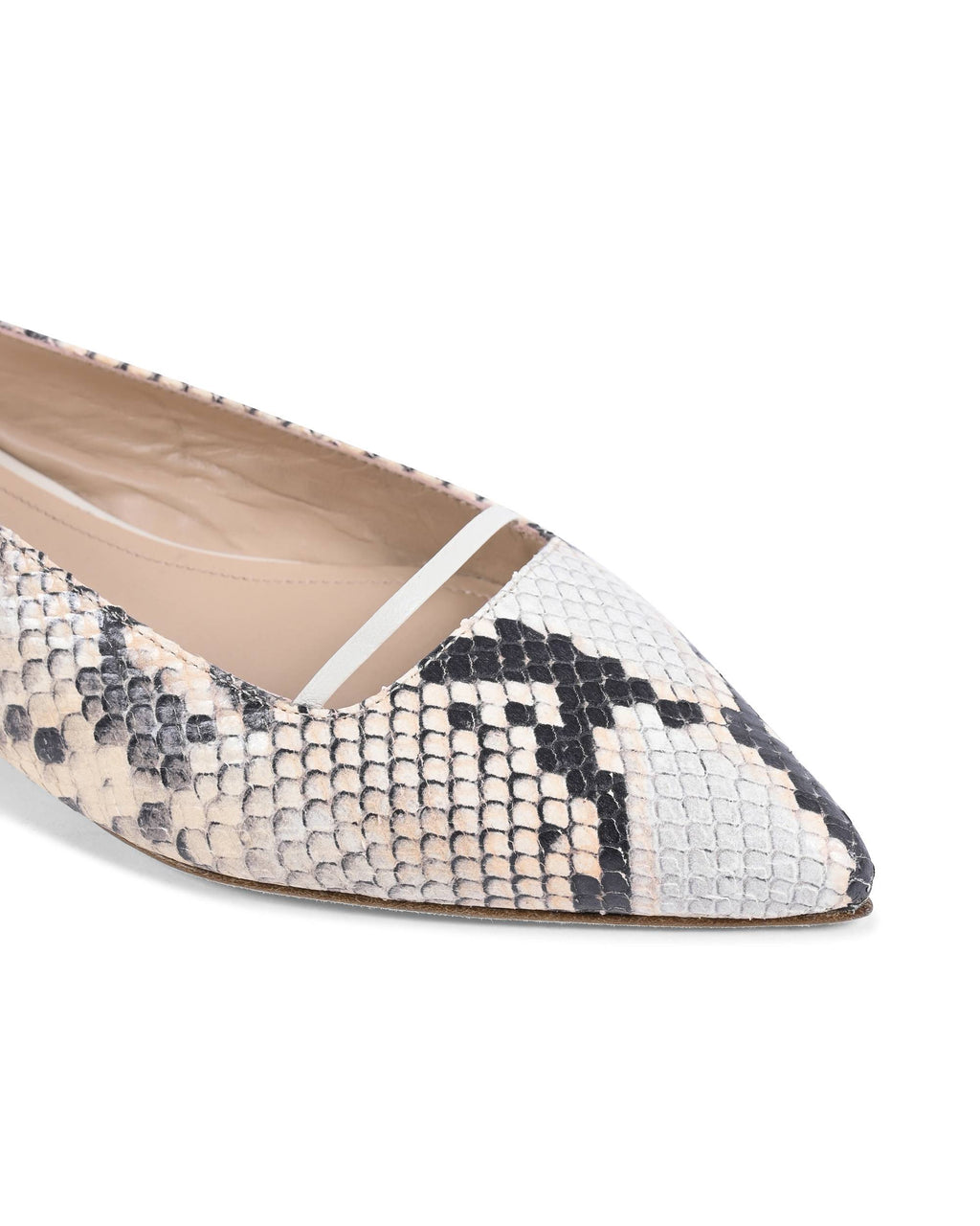 Brenda Flat Python - Negro/Desnudo