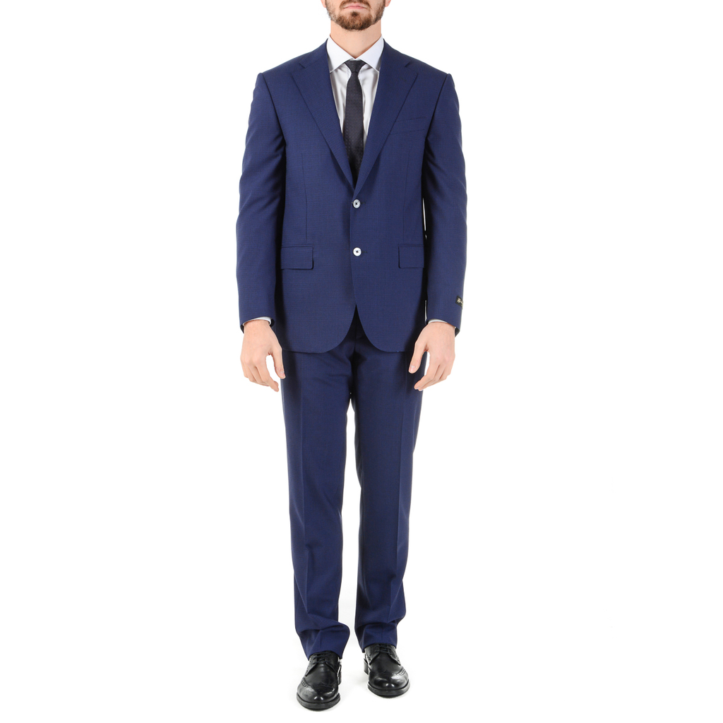 Corneliani Mens Suit Long Sleeves Blue Super 110's