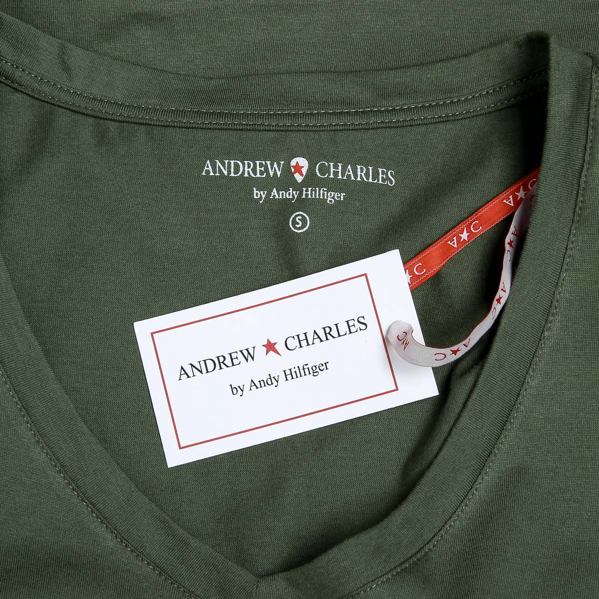 Camiseta Andrew Charles para mujer, manga corta, cuello en V, verde TAPIWA