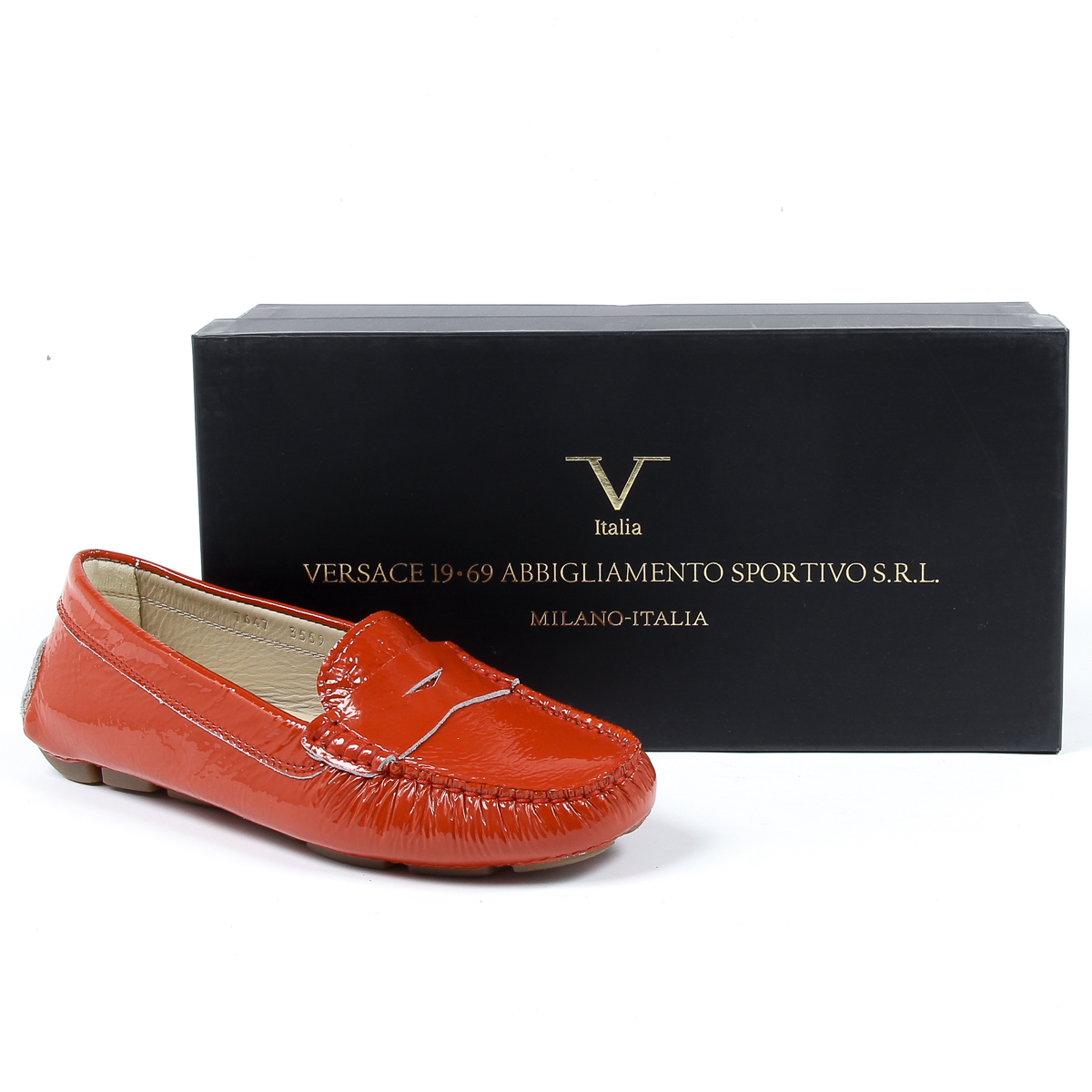 Mocasines V 1969 Italia para mujer, color rojo AMALFI