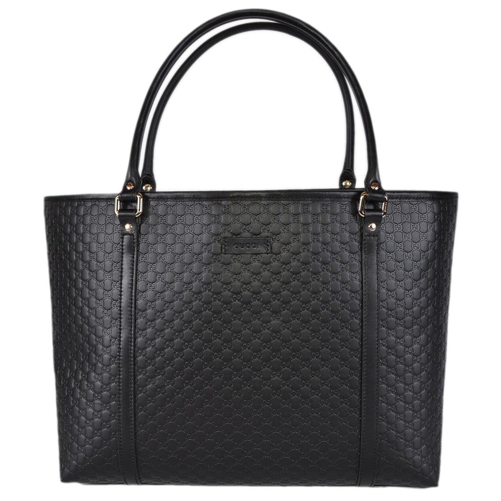 Bolso shopper de piel Gucci Guccissima negro