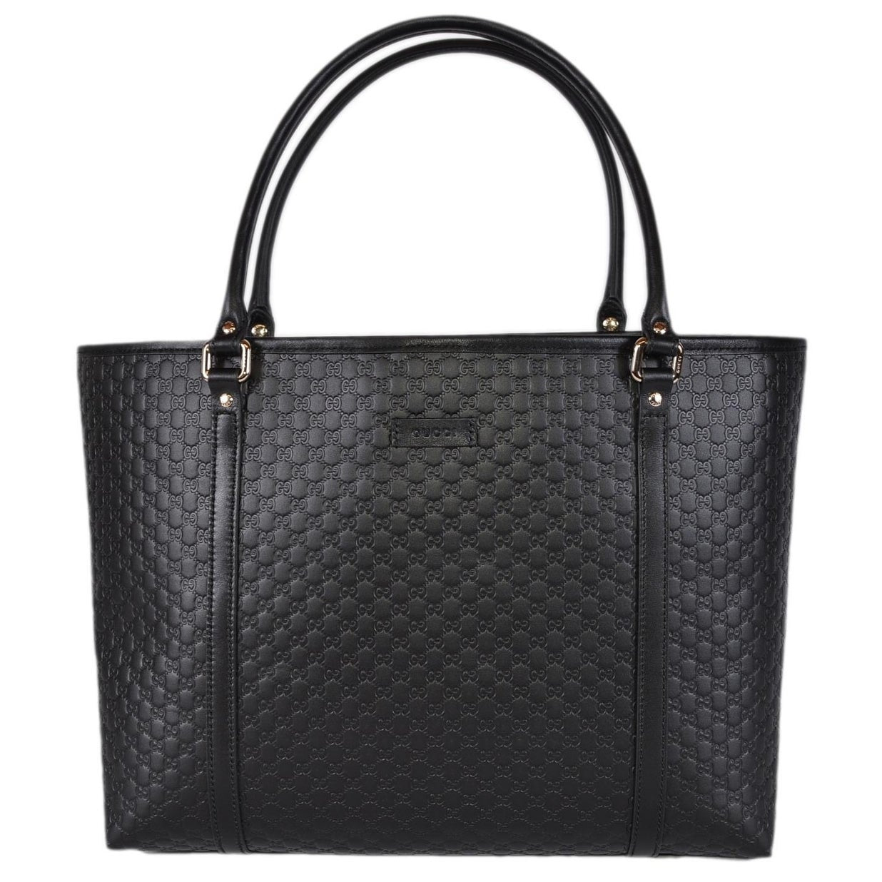 Bolso shopper de piel Gucci Guccissima negro