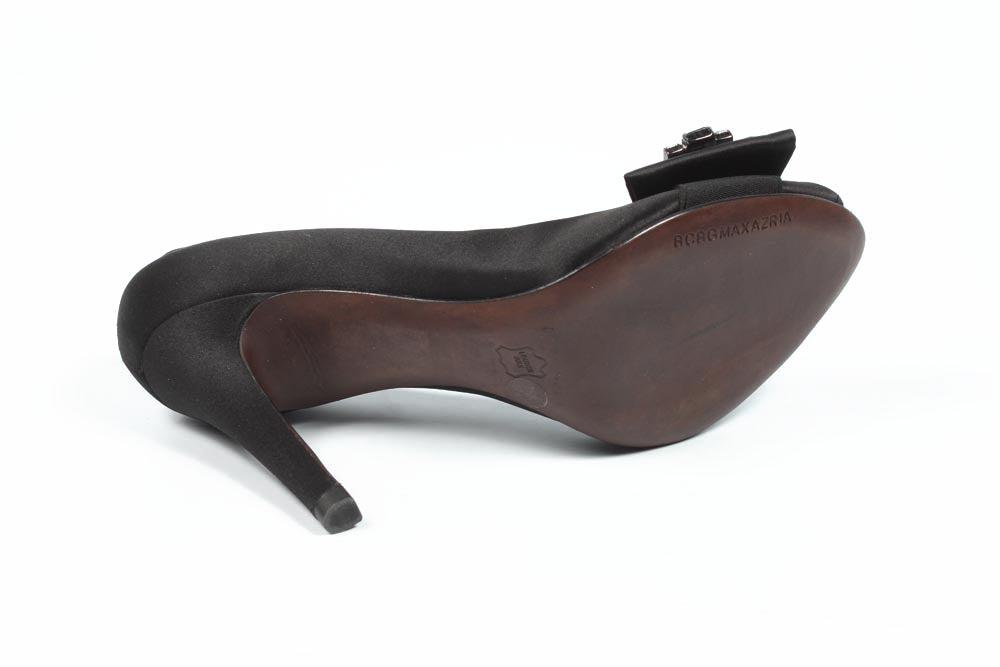 Zapatos de salón Max Azria para mujer con punta abierta MA-ISHA BLACK
