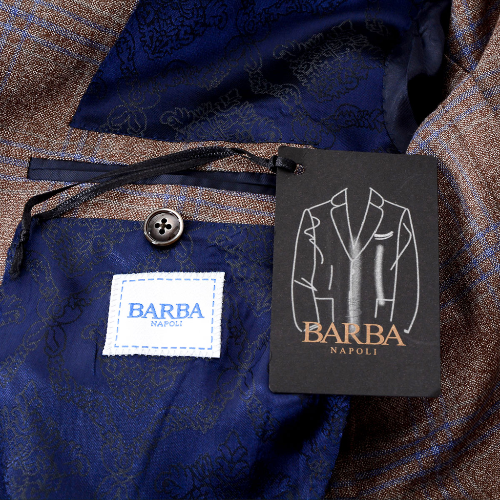 Chaqueta Barba Napoli para hombre de manga larga a cuadros