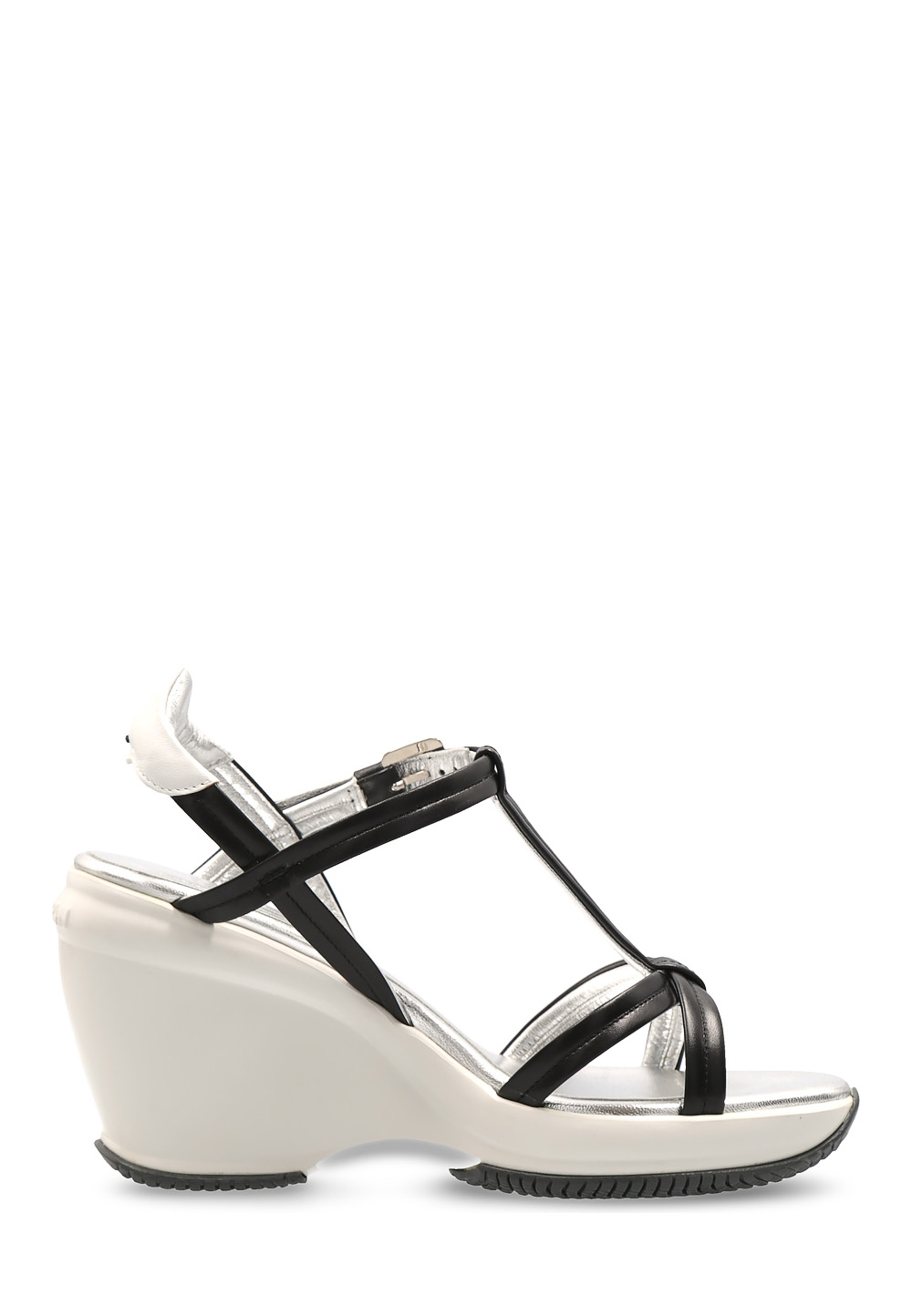 Sandalia de cuña Hogan para mujer, color negro, HXW1460A14033YV3635