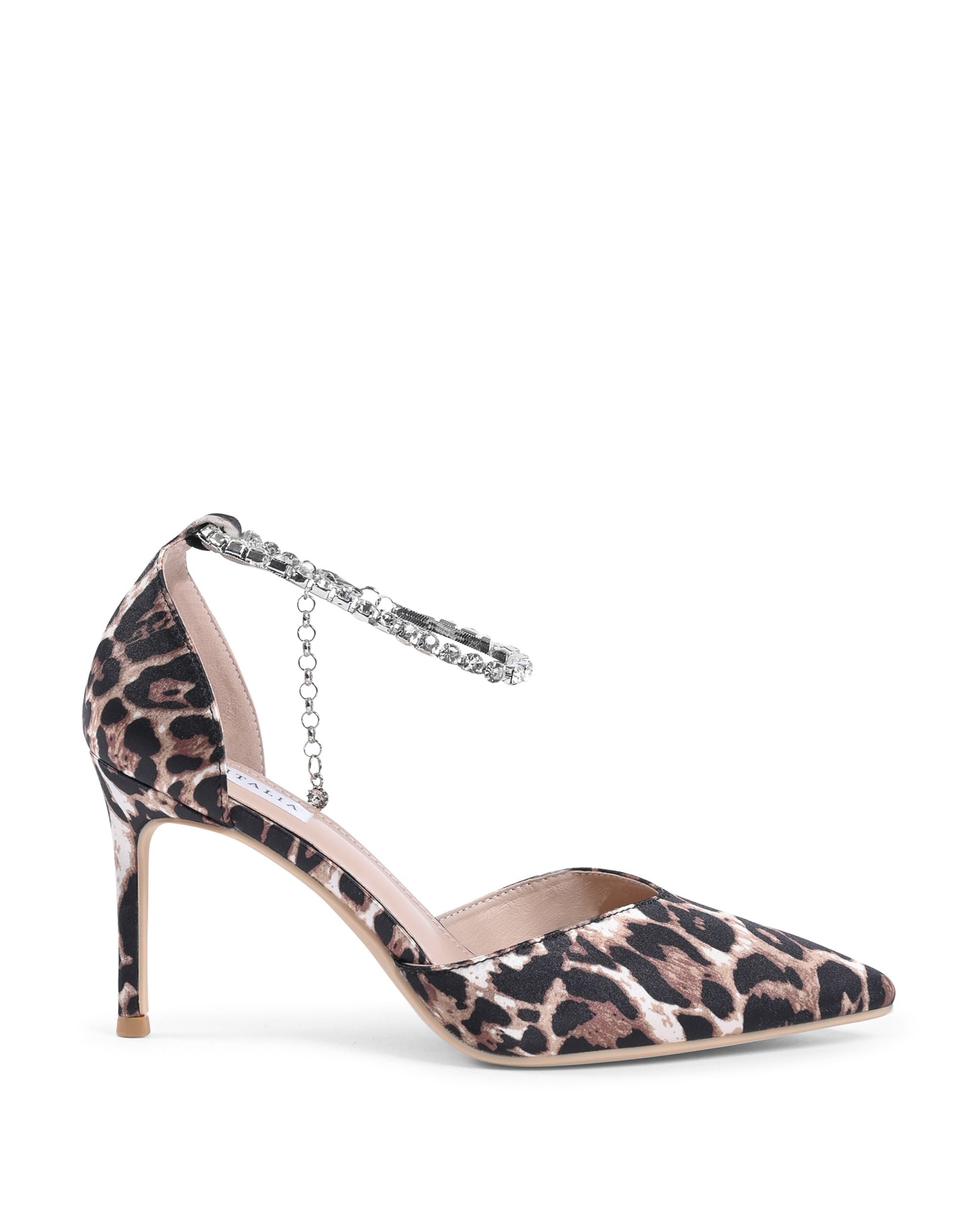 19V69 Italia - Zapatos de salón con tira al tobillo para mujer, diseño de leopardo, F2929 LEOPARDO