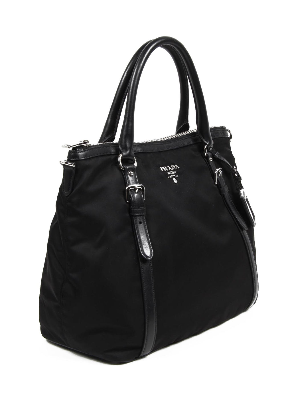 Prada Shopping Tote BR5116 Tessuto Soft Calf Nero