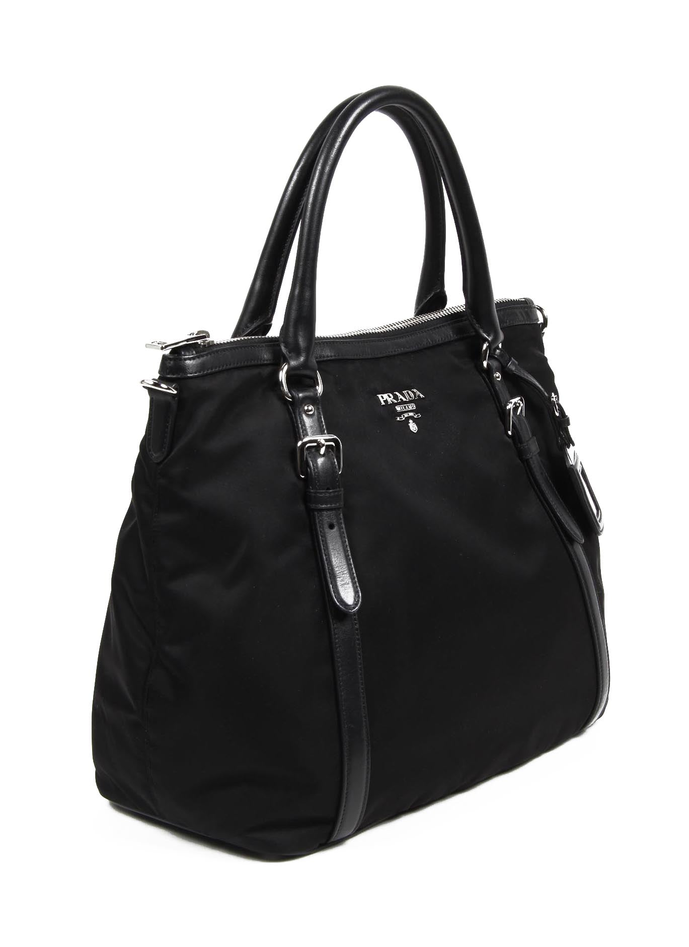 Prada Shopping Tote BR5116 Tessuto Soft Calf Nero