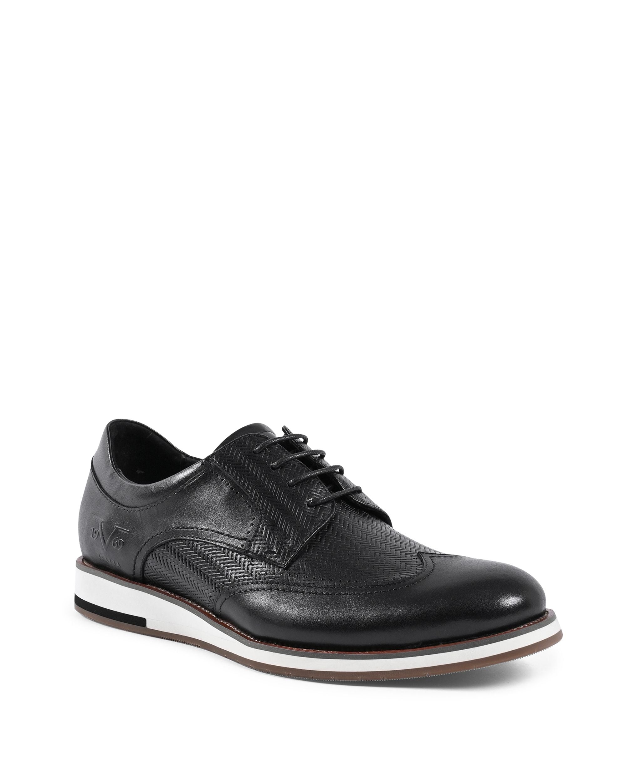 19V69 Italia Zapatos brogue negros para hombre YO ZD28-H27 NEGRO
