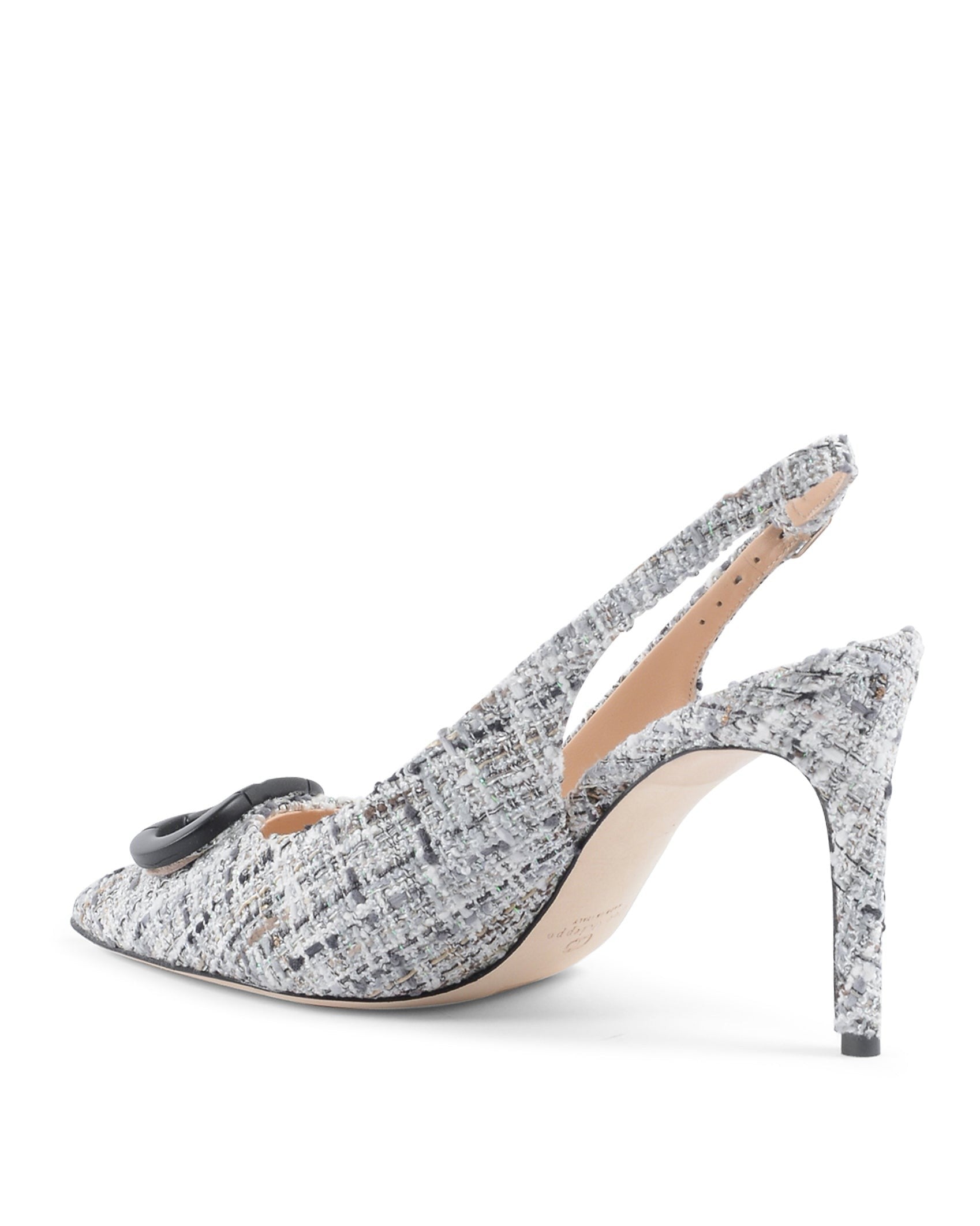Slinky Boucle Slingback - Negro