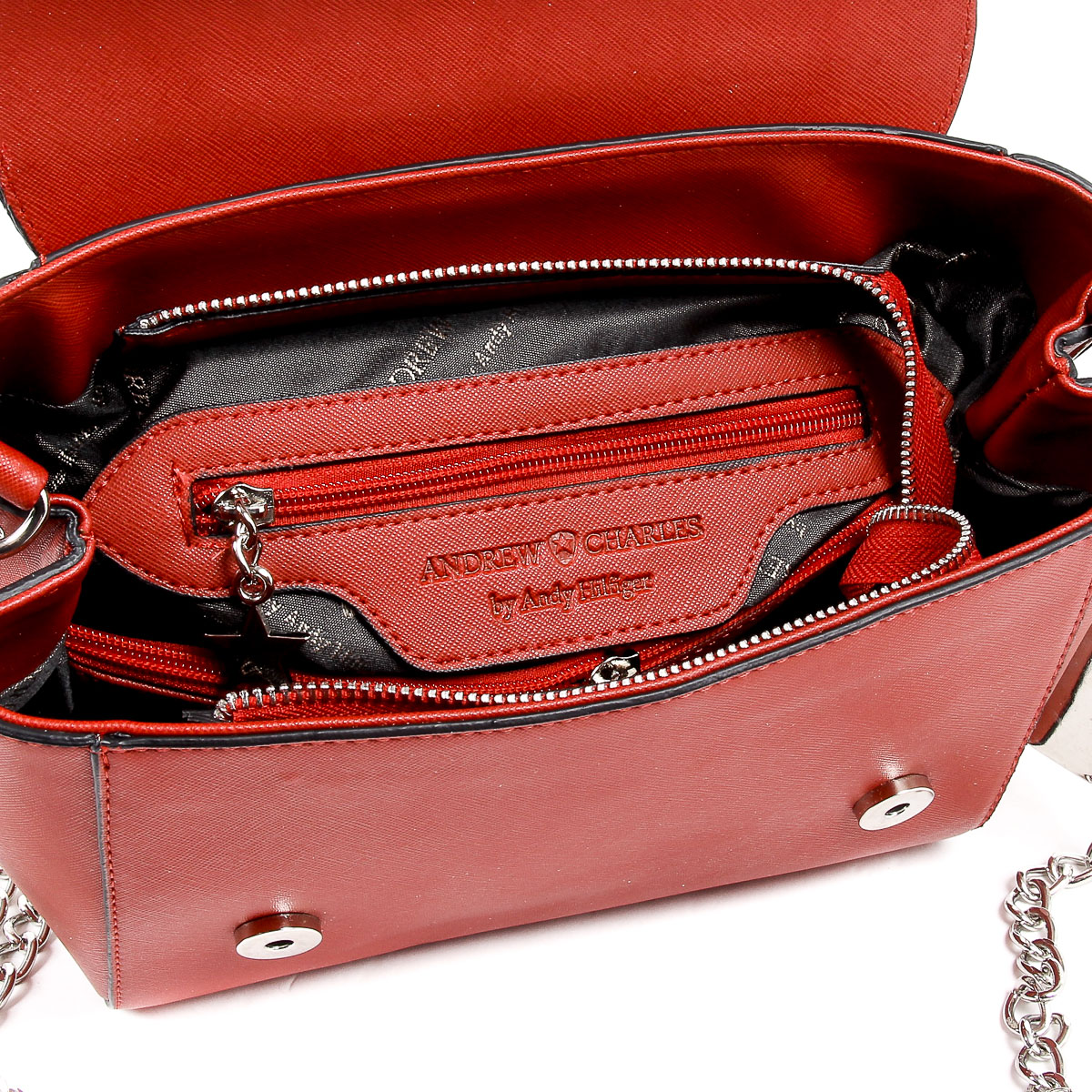 Andrew Charles Womens Handbag Red VERA