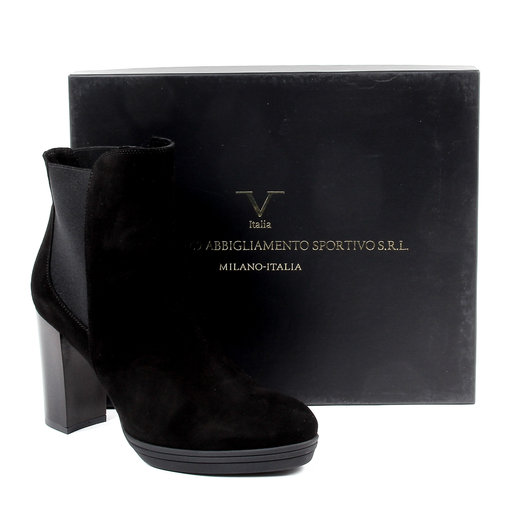 V 1969 Italia - Botines de tacón para mujer, color negro, MADELYN