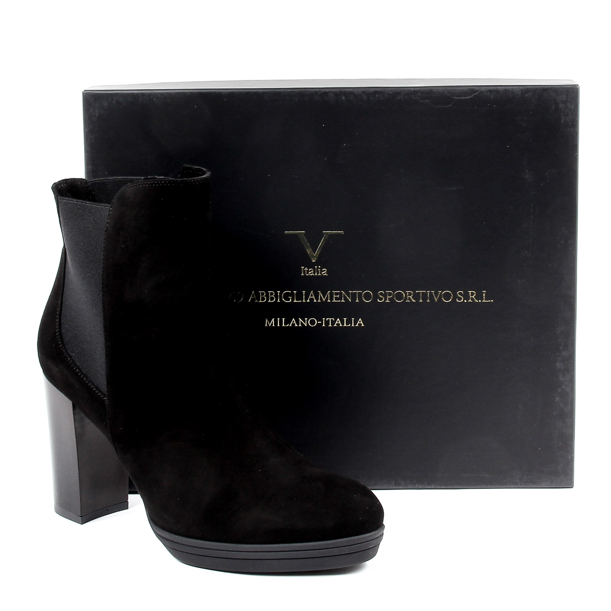 V 1969 Italia - Botines de tacón para mujer, color negro, MADELYN