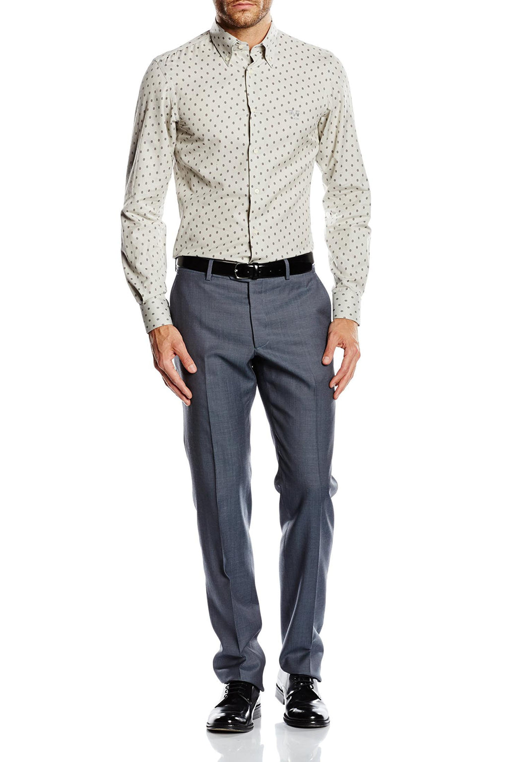 Camisa de cuello abotonado ajustada para hombre V 1969 Italia SBD11