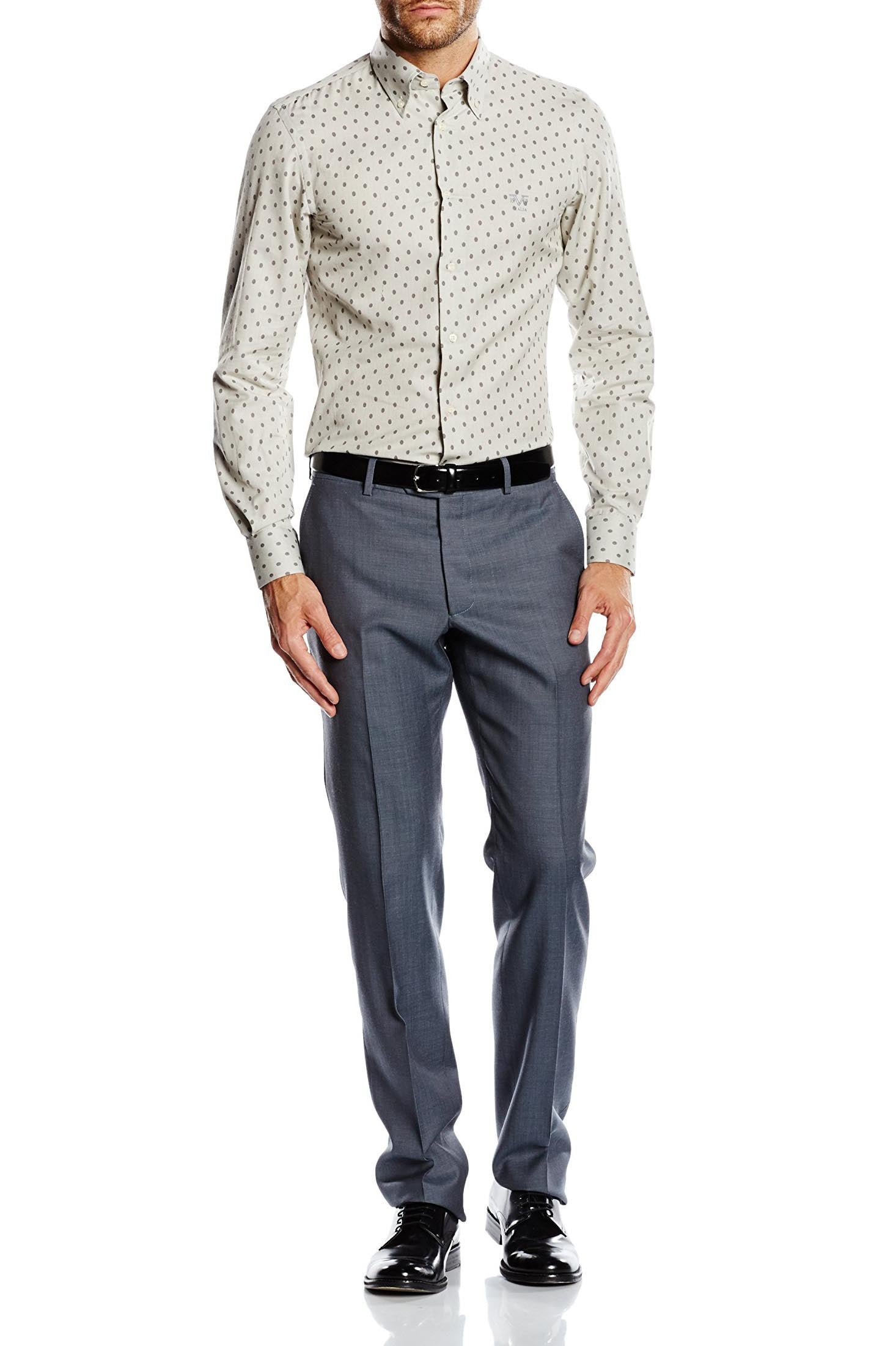 Camisa de cuello abotonado ajustada para hombre V 1969 Italia SBD11
