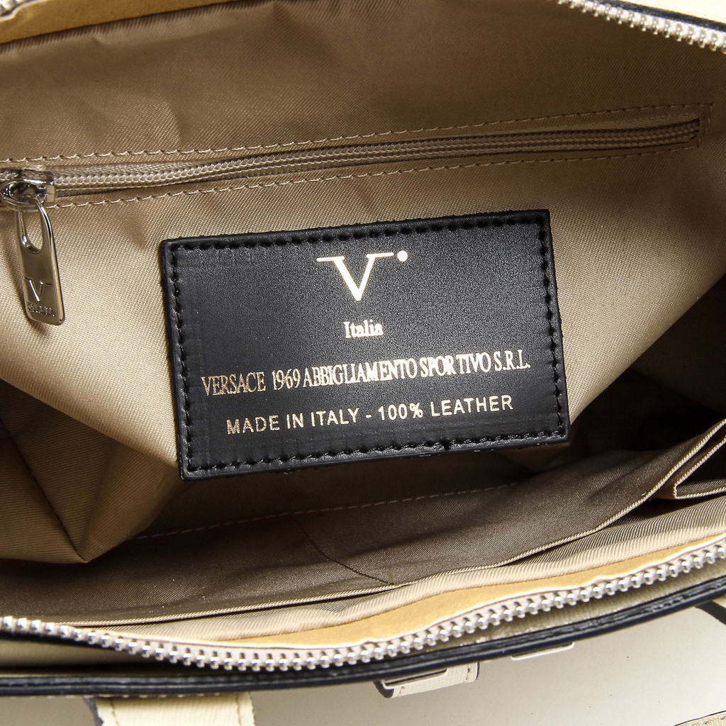 Bolso de mano para mujer V 1969 Italia V006-S SAFFIANO CREMA