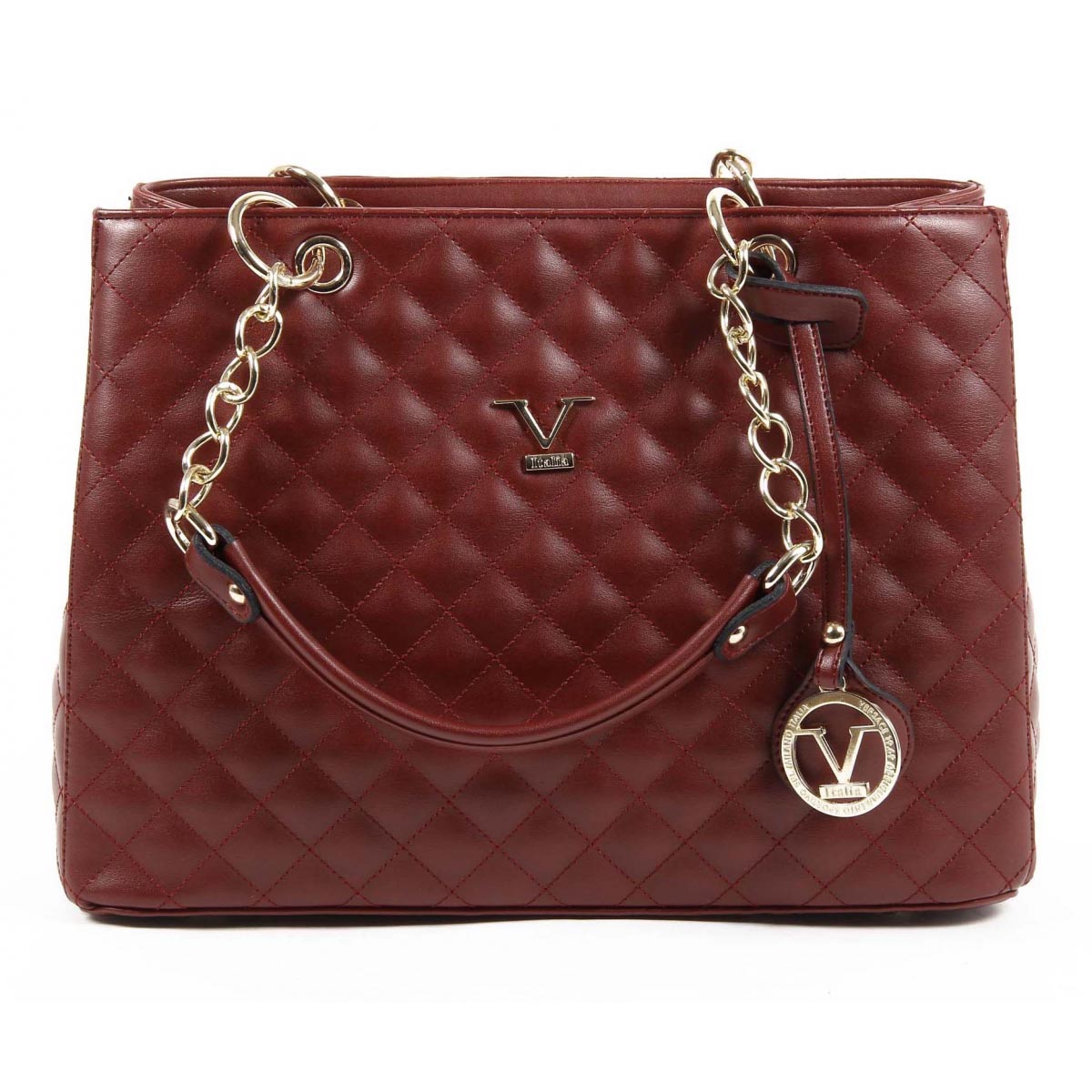 Bolso de mano para mujer V 1969 Italia VE03 ROJO CLARET