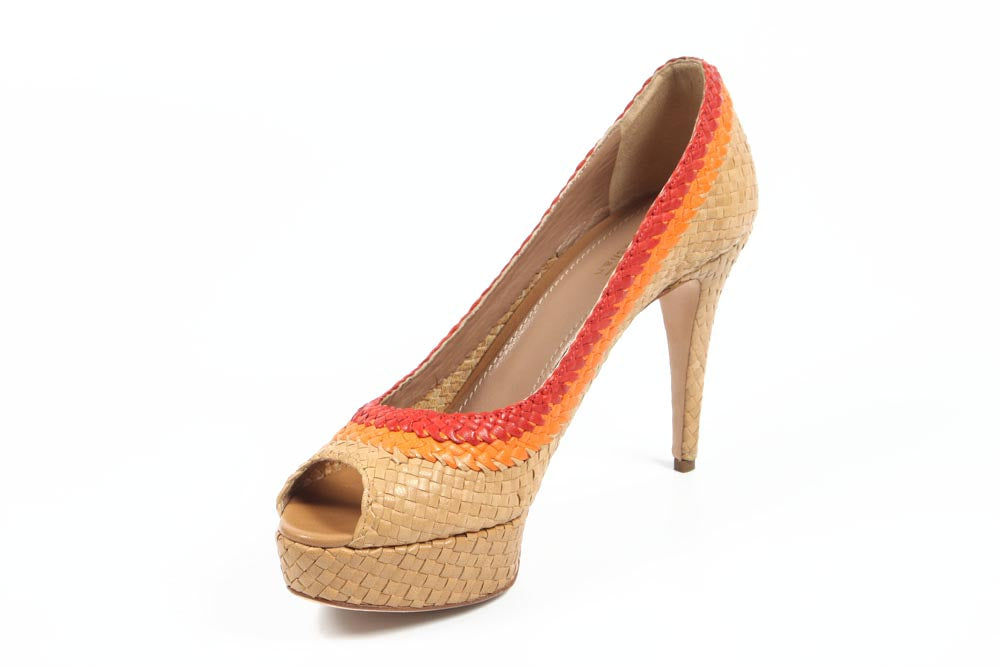 Salón de mujer Sebastian Milano con puntera abierta S5356 VAR.C CUOIO-CORALLO