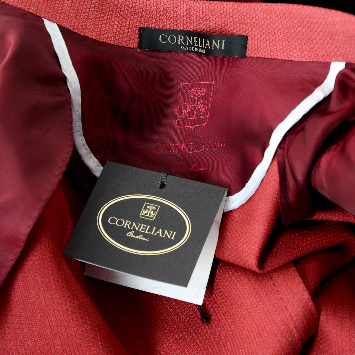 Corneliani Mens Jacket Long Sleeves Coral