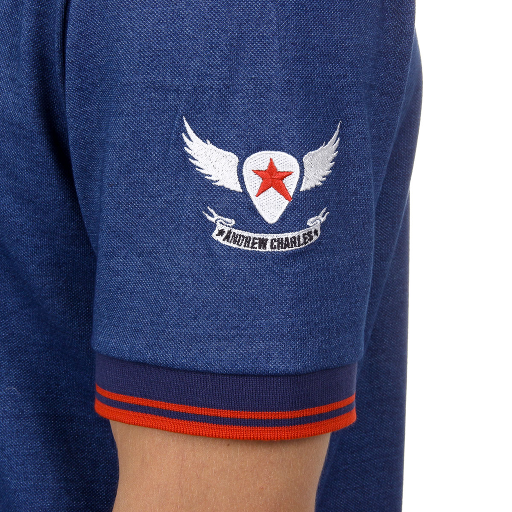 Polo Andrew Charles de manga corta para hombre azul STEVE
